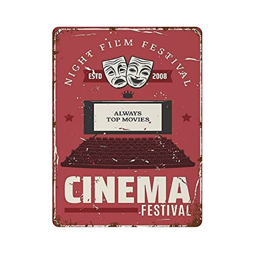 LLLDHGCBSS Metall-Blechschild Nachtfilm Festival Kino Vintage Blechposter Metallschild Wanddekoration Landküche Haus Garage Dekor 40,6 x 30,5 cm LLLDHGCBSS Metall-Blechschild Nachtfilm Festival Kino Vintage Blechposter Metallschild Wanddekoration Landküche Haus Garage Dekor 40,6 x 30,5 cm von LLLDHGCBSS
