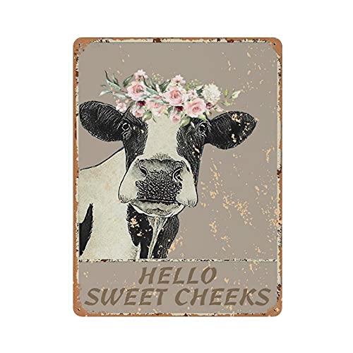 LLLDHGCBSS Metall-Blechschild Sweet Cheeks Kuh Vintage Blechposter Metallschild Wanddekoration Landküche Zuhause Garage Dekor 40,6 x 30,5 cm LLLDHGCBSS Metall-Blechschild Sweet Cheeks Kuh Vintage Blechposter Metallschild Wanddekoration Landküche Zuhause Garage Dekor 40,6 x 30,5 cm von LLLDHGCBSS