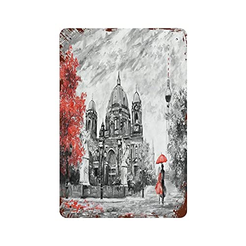 Metall-Blechschild, Motiv: Paris, Liebhaber, Liebe, Glaube, Thema, Frankreich, Stadt, Louvre, Landschaft, Blechschild, Metall-Aluminiumschild, Vintage-Wanddekoration, Retro-Poster für Bars von LLLDHGCBSS