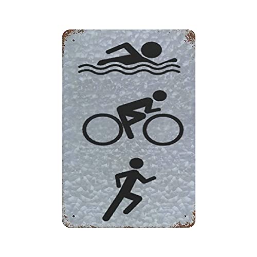 Metall-Blechschild, Outdoor, Schwimmen, Radfahren, Laufen, Vintage-Blechposter, Wanddekoration, Landküche, Zuhause, Garage, Dekoration, 30,5 x 20,3 cm Metall-Blechschild, Outdoor, Schwimmen, Radfahren, Laufen, Vintage-Blechposter, Wanddekoration, Landküche, Zuhause, Garage, Dekoration, 30,5 x 20,3 cm von LLLDHGCBSS