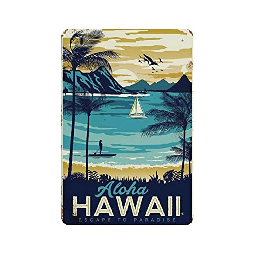 Metall-Blechschild Aloha Hawaii Bar Vintage Blechposter Metallschild Wanddekoration Landküche Zuhause Garage Dekor 30,5 x 20,3 cm Metall-Blechschild Aloha Hawaii Bar Vintage Blechposter Metallschild Wanddekoration Landküche Zuhause Garage Dekor 30,5 x 20,3 cm von LLLDHGCBSS