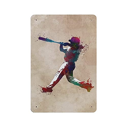 Metall-Blechschild Aquarell Sport Baseballspieler Vintage Blechposter Metallschild Wanddekoration Land Küche Haus Garage Dekor 30,5 x 20,3 cm Metall-Blechschild Aquarell Sport Baseballspieler Vintage Blechposter Metallschild Wanddekoration Land Küche Haus Garage Dekor 30,5 x 20,3 cm von LLLDHGCBSS