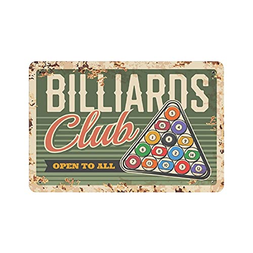 Metall-Blechschild Billard Pool Snooker Vintage Blechposter Metallschild Wanddekoration Landküche Zuhause Garage Dekor 20,3 x 30,5 cm von LLLDHGCBSS