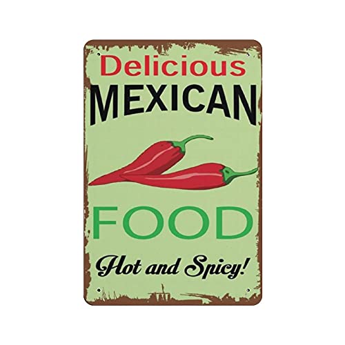 Metall-Blechschild "Delicious Mexican Food" Hot and Spicy Vintage-Blechposter Metallschild Wanddekoration Landküche Zuhause Garage Dekor 30,5 x 20,3 cm Metall-Blechschild "Delicious Mexican Food" Hot and Spicy Vintage-Blechposter Metallschild Wanddekoration Landküche Zuhause Garage Dekor 30,5 x 20,3 cm von LLLDHGCBSS