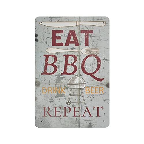 Metall-Blechschild "Eat BBQ Drink Beer" Vintage-Blechposter Metallschild Wanddekoration Landküche Zuhause Garage Dekor 30,5 x 20,3 cm Metall-Blechschild "Eat BBQ Drink Beer" Vintage-Blechposter Metallschild Wanddekoration Landküche Zuhause Garage Dekor 30,5 x 20,3 cm von LLLDHGCBSS