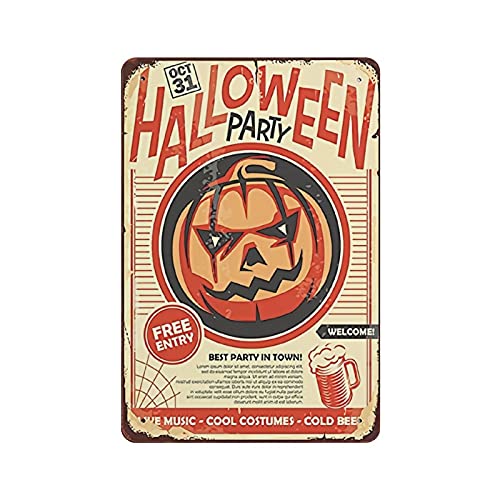 Metall-Blechschild Halloween Blechschild Kürbis Trick or Treak Happy Halloween Vintage Blechposter Metallschild Wanddekoration Land Küche Haus Garage Dekor 30,5 x 20,3 cm Metall-Blechschild Halloween Blechschild Kürbis Trick or Treak Happy Halloween Vintage Blechposter Metallschild Wanddekoration Land Küche Haus Garage Dekor 30,5 x 20,3 cm von LLLDHGCBSS