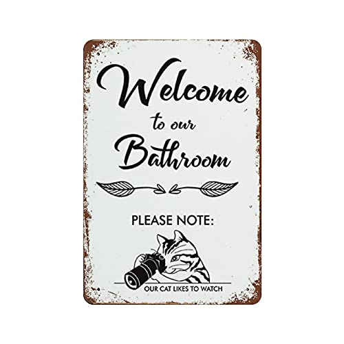 Metall-Blechschild mit Aufschrift "Welcome to Our Bath", Vintage-Blechposter, Wanddekoration, Landküche, Zuhause, Garage, Dekoration, 30,5 x 20,3 cm Metall-Blechschild mit Aufschrift "Welcome to Our Bath", Vintage-Blechposter, Wanddekoration, Landküche, Zuhause, Garage, Dekoration, 30,5 x 20,3 cm von LLLDHGCBSS
