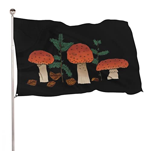 Pilz-Flagge, 90 x 152 cm, Polyester-Banner mit Ösen, Garten, Hof, Haus, Flaggen, Innen- und Außenbereich, Sport-Dekoration von LLLDHGCBSS