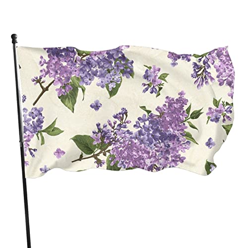 Schöne violette Blumenflagge, 90 x 150 cm, lebendige Farben, lichtbeständig, Polyester, Outdoor-Sport-Banner mit 2 Messingösen von LLLDHGCBSS