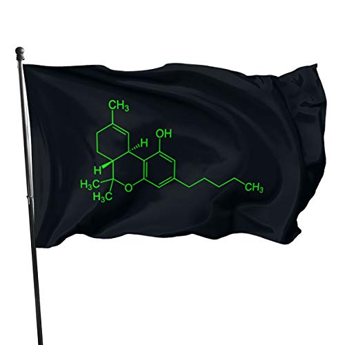 THC Molekül Unkraut Cannabis Dekorative Gartenflaggen, 90 x 152 cm Flagge für den Innen- und Außenbereich von LLLDHGCBSS