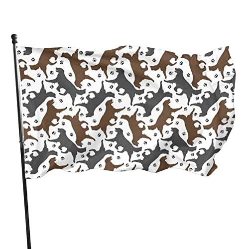 Trotting Flach beschichtete Retriever-Pfotenflagge, 90 x 150 cm, lebendige Farben, lichtbeständig, Polyester, Outdoor-Sport-Banner mit 2 Messingösen von LLLDHGCBSS