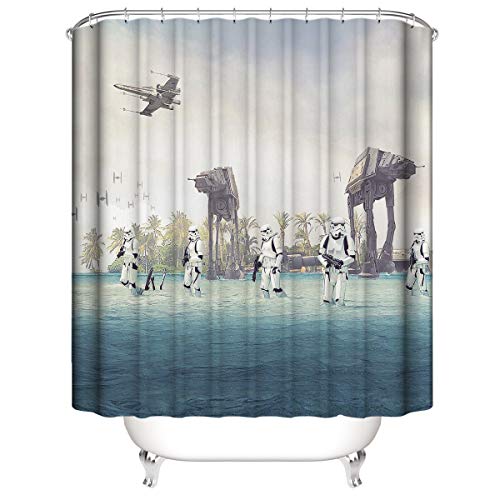 LLLTONG Duschvorhang wasserdichter Polyester Mehltau Dicker Polyester Duschvorhang 3D Digitaldruck Star Wars von LLLTONG