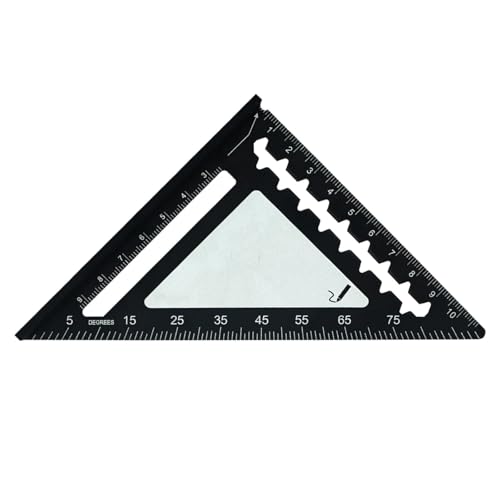 LLLmhua 10,2 cm Dreieckslineal Messwerkzeug Aluminium Tischlerwerkzeuge Zoll metrisch abgewinkelt Lineal Geschwindigkeit Quadrat Holzbearbeitungswerkzeug von LLLmhuaa