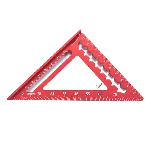 LLLmhua 10,2 cm Dreieckslineal Messwerkzeug Aluminium Tischlerwerkzeuge Zoll metrisch abgewinkelt Lineal Geschwindigkeit Quadrat Holzbearbeitungswerkzeug von LLLmhuaa