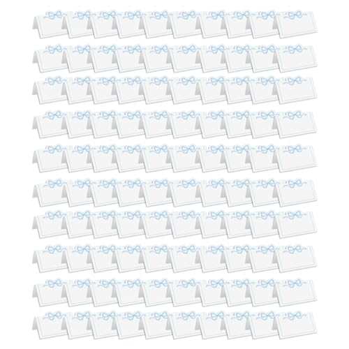 LLLmhua 100 Stück stilvolle Zeltkarten mit Schleife, elegante Sitzzuweisungskarte für Geburtstagsparty und formelle Esstisch-Gedeck LLLmhua 100 Stück stilvolle Zeltkarten mit Schleife, elegante Sitzzuweisungskarte für Geburtstagsparty und formelle Esstisch-Gedeck von LLLmhuaa