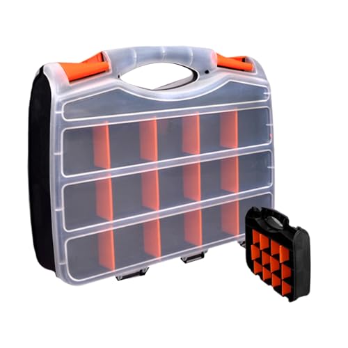 LLLmhua Transparente Werkzeug-Organizer, verstellbare Fächer, sichere Verriegelungen, ergonomischer Griff für Hardware-Zubehör LLLmhua Transparente Werkzeug-Organizer, verstellbare Fächer, sichere Verriegelungen, ergonomischer Griff für Hardware-Zubehör von LLLmhuaa