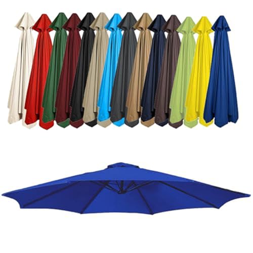 LLMMOOP Outdoor Markt Tisch Schirm Schirm Baldachin Regenschirm Ersatz Stoff, Sonnenschirmbezug Mit 200cm 270cm 300cm Für Balkon, Garten, Pool Und Strand (2.7m(8.8ft)/6 Ribs,Royal Blue) von LLMMOOP