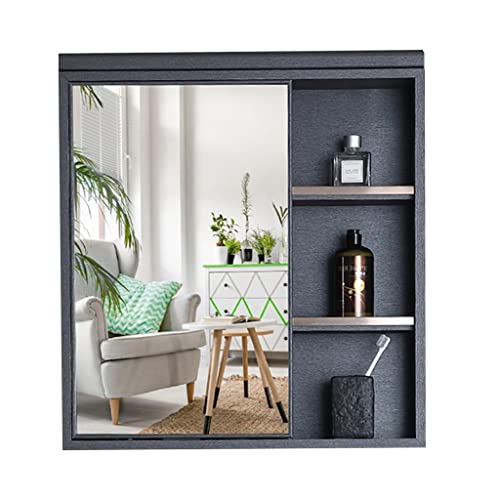 LLMTYO Aufbewahrungsschrank für Badezimmerspiegel aus Aluminium, Badezimmerspiegelbox, Reinigungsspiegelbox, Aufbewahrungsschrank, Wandhängeschrank (schwarz, 78 x 11 x 65 cm) von LLMTYO