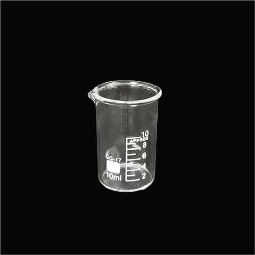 5/10/25 ml Becherglas aus Borosilikatglas 3.3, Becherglas mit Graduierung, Messbecher mit niedriger Form, Laborchemieausrüstung(10) von LLMWFA
