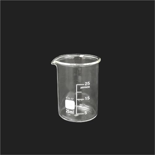 5/10/25 ml Becherglas aus Borosilikatglas 3.3, Becherglas mit Graduierung, Messbecher mit niedriger Form, Laborchemieausrüstung(25) von LLMWFA