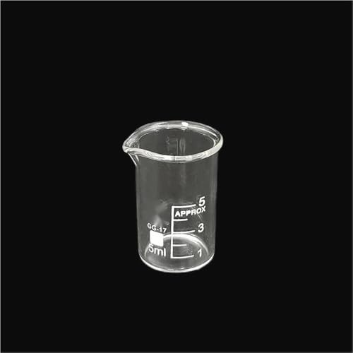5/10/25 ml Becherglas aus Borosilikatglas 3.3, Becherglas mit Graduierung, Messbecher mit niedriger Form, Laborchemieausrüstung(5) von LLMWFA