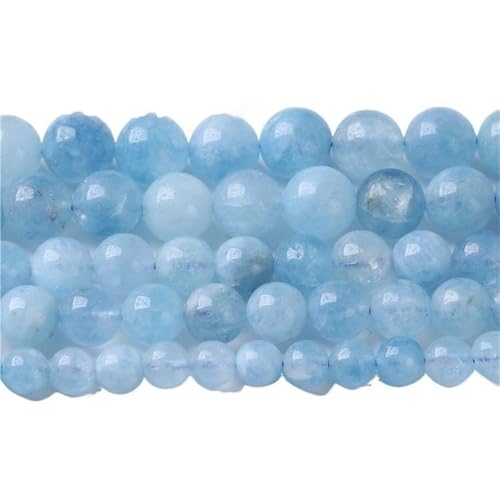 LLMWFA 15" Tigerauge lose Perlen, runde Achate 4 6 8 10 12 14MM Perle zur Herstellung von Kunsthandwerksartikeln, blau rosa grüner Naturstein(Blue beads,6mm x 60) von LLMWFA