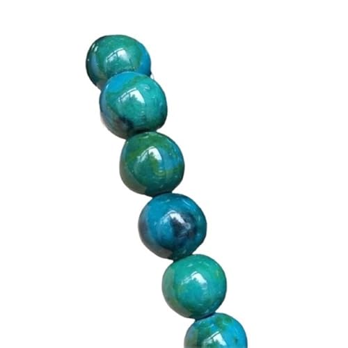 LLMWFA 15 Zoll runde lose Steinperlen, Natursteinperlen, kleine Perle for Schmuckherstellung, DIY-Zubehör, 4/6/8/10/12 mm(Blue Phoenix,10mm) von LLMWFA