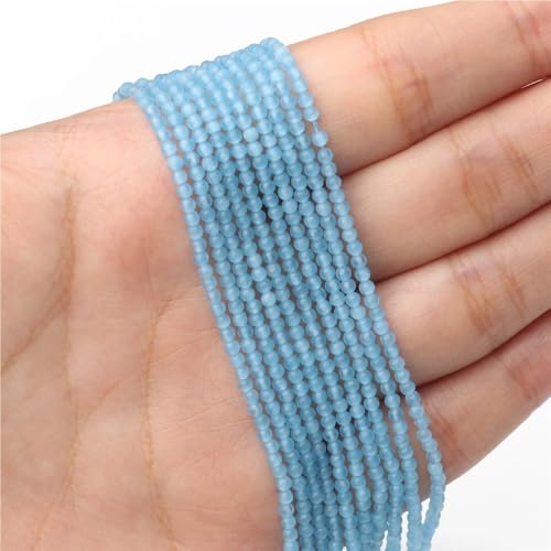 LLMWFA 187 Stück kleine glänzende Katzenaugen-Perlen, 2 mm Glatte lose Perlen, Natursteinperlen for DIY-Schmuckherstellung, Charm-Zubehör(Dark Blue) von LLMWFA