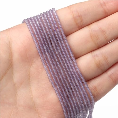 LLMWFA 187 Stück kleine glänzende Katzenaugen-Perlen, 2 mm Glatte lose Perlen, Natursteinperlen for DIY-Schmuckherstellung, Charm-Zubehör(Light Purple) von LLMWFA