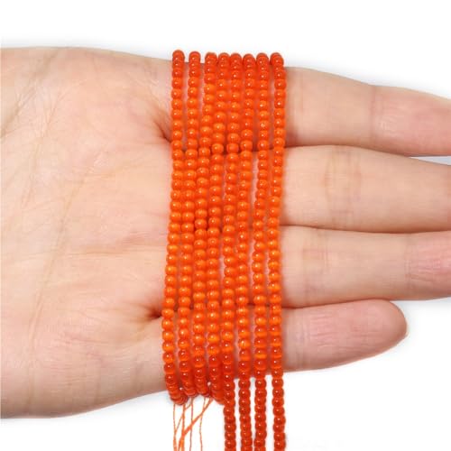 LLMWFA 187 Stück kleine glänzende Katzenaugen-Perlen, 2 mm Glatte lose Perlen, Natursteinperlen for DIY-Schmuckherstellung, Charm-Zubehör(Orange) von LLMWFA