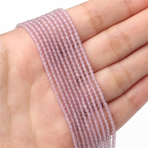 LLMWFA 187 Stück kleine glänzende Katzenaugen-Perlen, 2 mm Glatte lose Perlen, Natursteinperlen for DIY-Schmuckherstellung, Charm-Zubehör(Purple) von LLMWFA