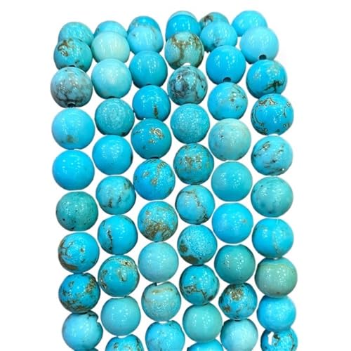 LLMWFA Runde Natursteinperlen, 15" Blaue Tigerauge lose Perlen, 4/6/8/10/12/14mm Schmuckherstellung DIY Charm Bead 1 Strang(Blue Turquoises,4mm) von LLMWFA