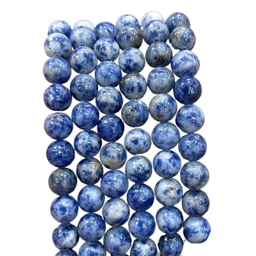LLMWFA Runde Natursteinperlen, 15" Blaue Tigerauge lose Perlen, 4/6/8/10/12/14mm Schmuckherstellung DIY Charm Bead 1 Strang(Blue Vein Sodalite,8mm) von LLMWFA