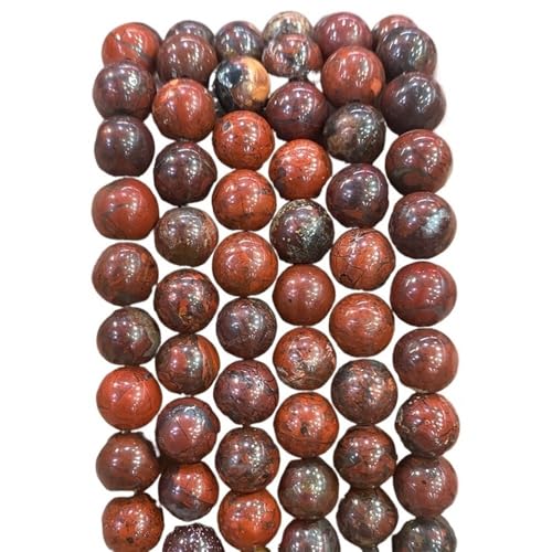 LLMWFA Runde Natursteinperlen, 15" Blaue Tigerauge lose Perlen, 4/6/8/10/12/14mm Schmuckherstellung DIY Charm Bead 1 Strang(Red Brecciated,6mm) von LLMWFA