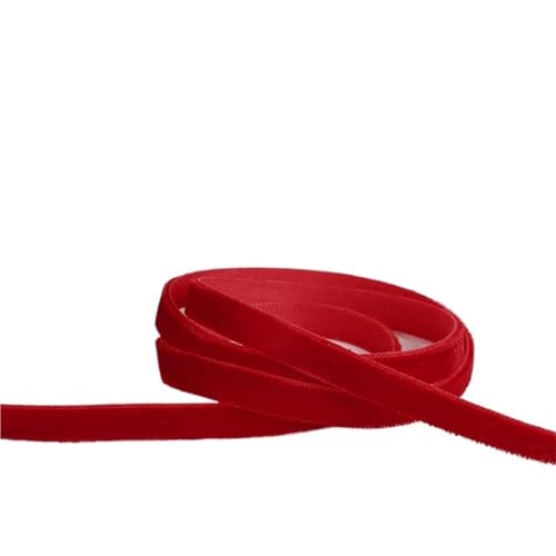 LLMWFA Samtband-Besatzspule, 9 Meter/Rolle, Breite 6 mm, Polyesterband for Umwickeln von Haarschleifen, DIY-Dekoration(Dark red) von LLMWFA