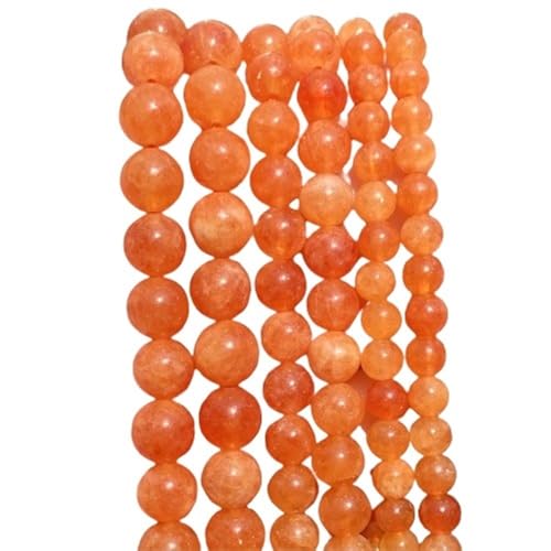 LLMWFA Schmuckherstellung, DIY-Natursteinperlen, Lavaachate, Amethyst, Turuoqises, Turmalin, runde Perlen, 4, 6, 8, 10 mm(Orange Sunstone,8mm) von LLMWFA