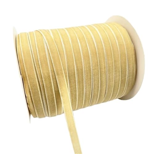 LLMWFA Vintage Samtbandspule Gelb Lila Cyan, Kunsthandwerksband for Haarschleifen, 5 Yards 10 mm(Yellow) von LLMWFA