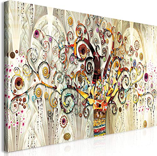 Baum des Lebens (Stoclet Frieze) - Gustav Klimt - Gemalte Ölgemälde Replik Kunstwerk, Wohnzimmer Große Wandkunst Druck 70x140cm Mit Rahmen von LLNN