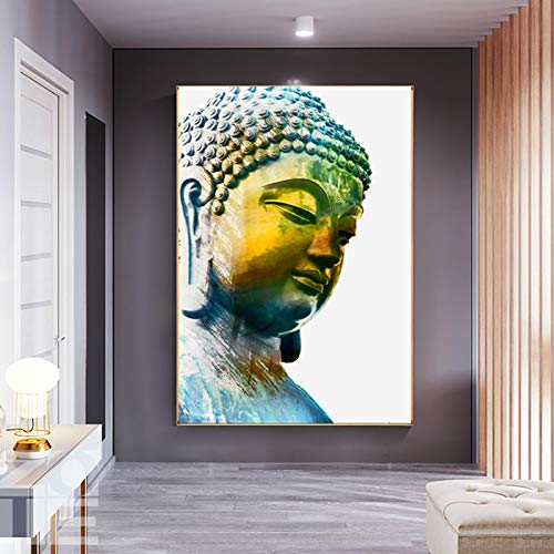 Buddha Leinwand Malerei Poster und Drucke Steinstatue Wandbilder für Wohnzimmer Modern Home Wall Decor 60x90cm Kein Rahmen von LLNN