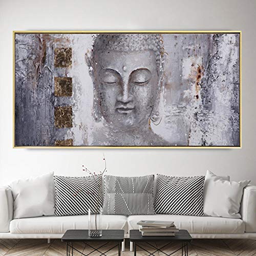 Große Poster Leinwand Kunst Buddha Gemälde Wandkunst Bilder für Wohnzimmer Moderne Kunst drucken dekorative Bilder 70x150cm Kein Rahmen von LLNN