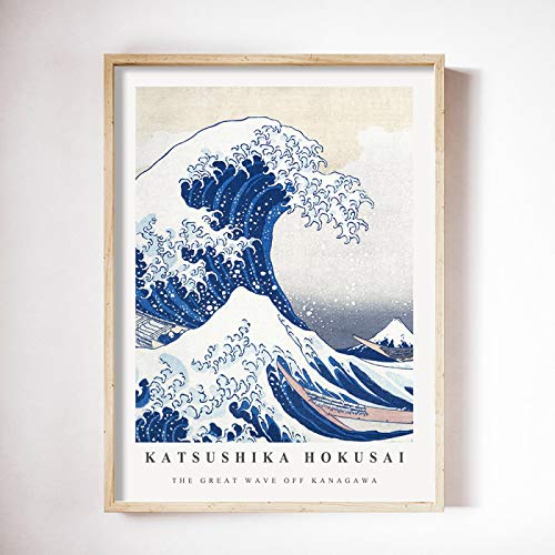 Hokusai Die große Welle Druck Bild Poster Katsushika Hokusai Ausstellung Leinwand Malerei Vintage Wand Schlafzimmer Dekoration 50x70cm Kein Rahmen von LLNN