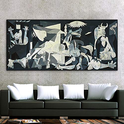 Picasso Berühmte Kunst Gemälde Guernica Druck auf Leinwand Picasso Kunstwerk Reproduktion Wandbilder Wohnzimmer Dekoration 40x80cm (15 "x31") Kein Rahmen von LLNN