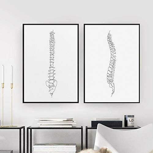 Wirbelsäulenwirbel Abstrakte Zeichnung Bilder, Druck Chiropraktik Minimal Medical Art Leinwand Malerei Chiropraktiker Poster Dekor 43x65cmx2pcsKein Rahmen von LLNN