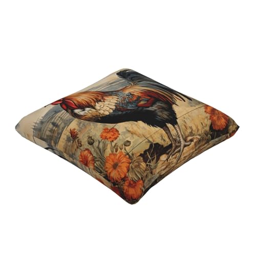 LLOTPQ Kissenbezug aus Leinenimitat, 61 x 61 cm, Hahn auf Holz im Bauernland-Druck, 2er-Set, weich und atmungsaktiv, Reißverschluss, Seitenschlaf, Memory-Farmy-Design LLOTPQ Kissenbezug aus Leinenimitat, 61 x 61 cm, Hahn auf Holz im Bauernland-Druck, 2er-Set, weich und atmungsaktiv, Reißverschluss, Seitenschlaf, Memory-Farmy-Design von LLOTPQ