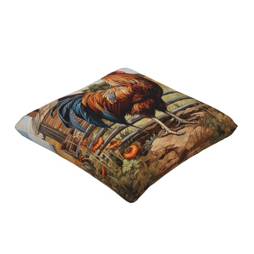 LLOTPQ Kissenbezug aus Leinenimitat, 61 x 61 cm, Hahn auf Holz im Bauernland-Druck, 2er-Set, weich und atmungsaktiv, Reißverschluss, Seitenschlaf, Memory-Farmy-Design LLOTPQ Kissenbezug aus Leinenimitat, 61 x 61 cm, Hahn auf Holz im Bauernland-Druck, 2er-Set, weich und atmungsaktiv, Reißverschluss, Seitenschlaf, Memory-Farmy-Design von LLOTPQ