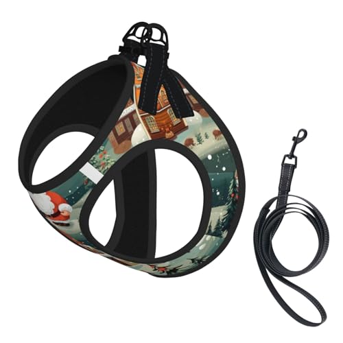 M Pet Leash Vest Dog Harness - Small Size Christmas Village Print Leash Set with Buckle, Canine Companion Outdoor dog walking M Pet Leash Vest Dog Harness - Small Size Christmas Village Print Leash Set with Buckle, Canine Companion Outdoor dog walking von LLOTPQ