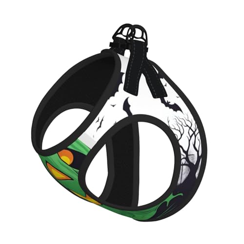 M Pet Leash Vest Dog Harness - Small Size Green Ghost Horror Halloween Pumpkin Print Leash Set with Buckle Canine Companion Outdoor dog walking M Pet Leash Vest Dog Harness - Small Size Green Ghost Horror Halloween Pumpkin Print Leash Set with Buckle Canine Companion Outdoor dog walking von LLOTPQ