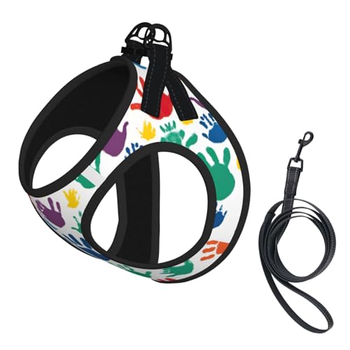 M Pet Leash Vest Dog Harness - Small Size Hand Print Leash Set with Buckle, Canine Companion Outdoor dog walking M Pet Leash Vest Dog Harness - Small Size Hand Print Leash Set with Buckle, Canine Companion Outdoor dog walking von LLOTPQ