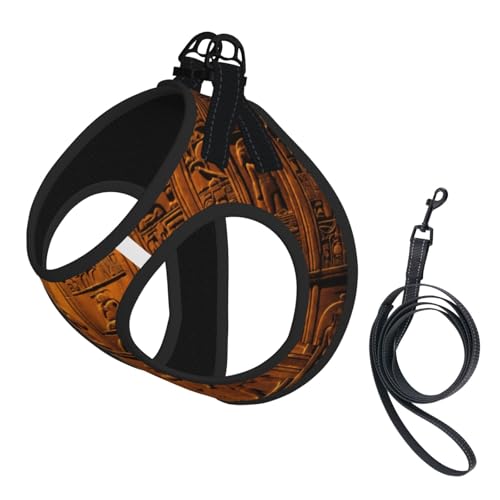 M Pet Leash Vest Dog Harness - Small Size Indianer Print Leash Set with Buckle, Canine Companion Outdoor Dog Walking von LLOTPQ