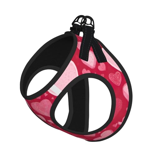 M Pet Leash Vest Dog Harness - Small Size Valentine Day Print Leash Set with Buckle, Canine Companion Outdoor dog walking von LLOTPQ